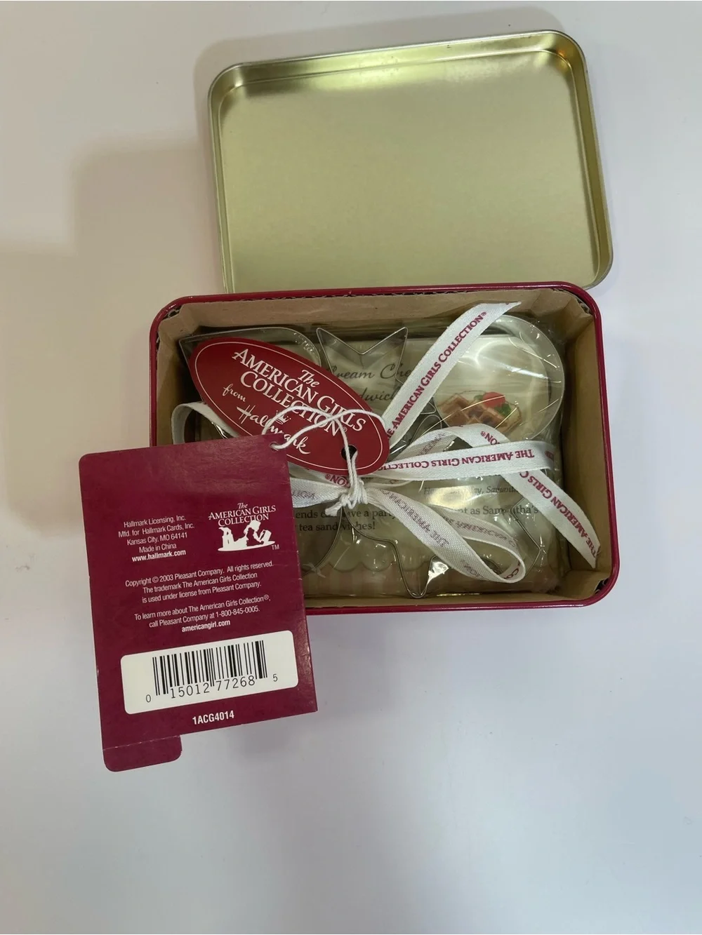 American Girl Cookie Cutter Set Hallmark Red Tin 8 Recipe Cards Y2K 2003 Vintage